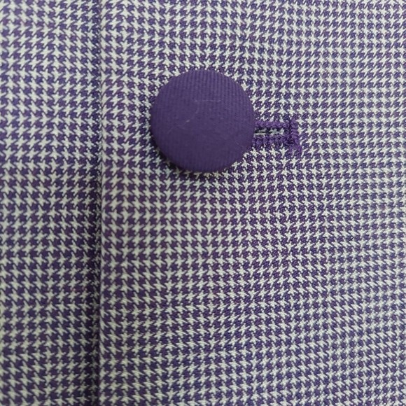 EJ Samuel Blazer Medium Funky Suit Jacket Sport Coat Purple Check - Picture 2 of 11